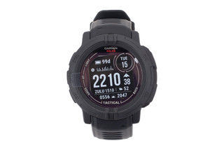 Garmin Instinct 2 Tactical Edition Solar-Powered Smartwatch in Black features a fiber-reinforced case and bezel